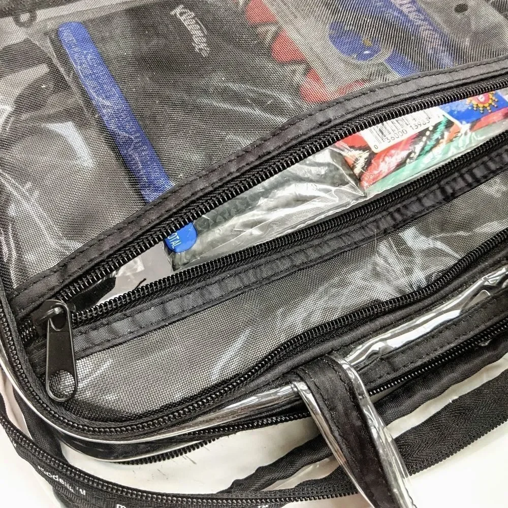 Modella Plastic And Black Nylon Mesh Shower Bag